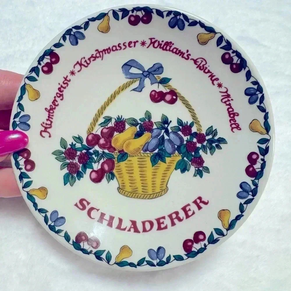 Vintage Schladerer German Liqueur Advertising Dish Bavarian Trinket Tray Dish
